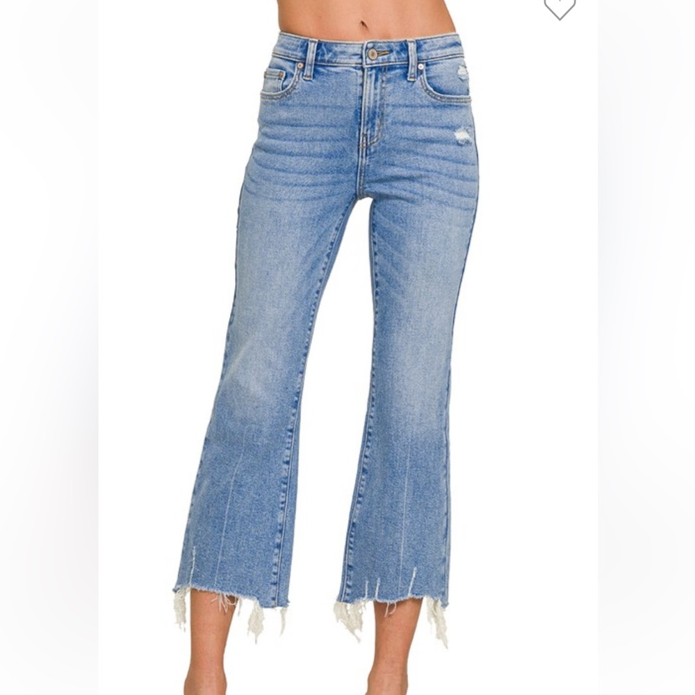Cropped Flare Leg Jeans